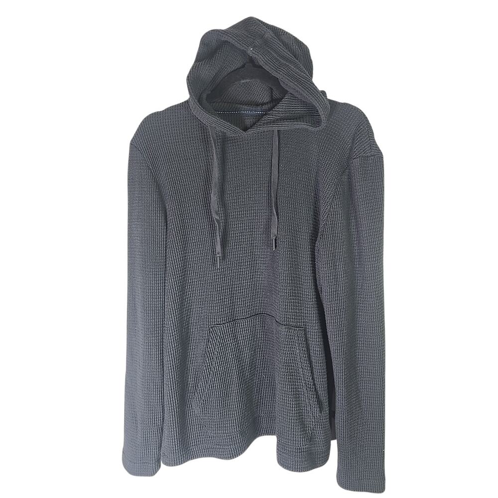 Rainforest Lounge Men's Soft Textured Hoodie Small Gray Oversized Relaxed Fit